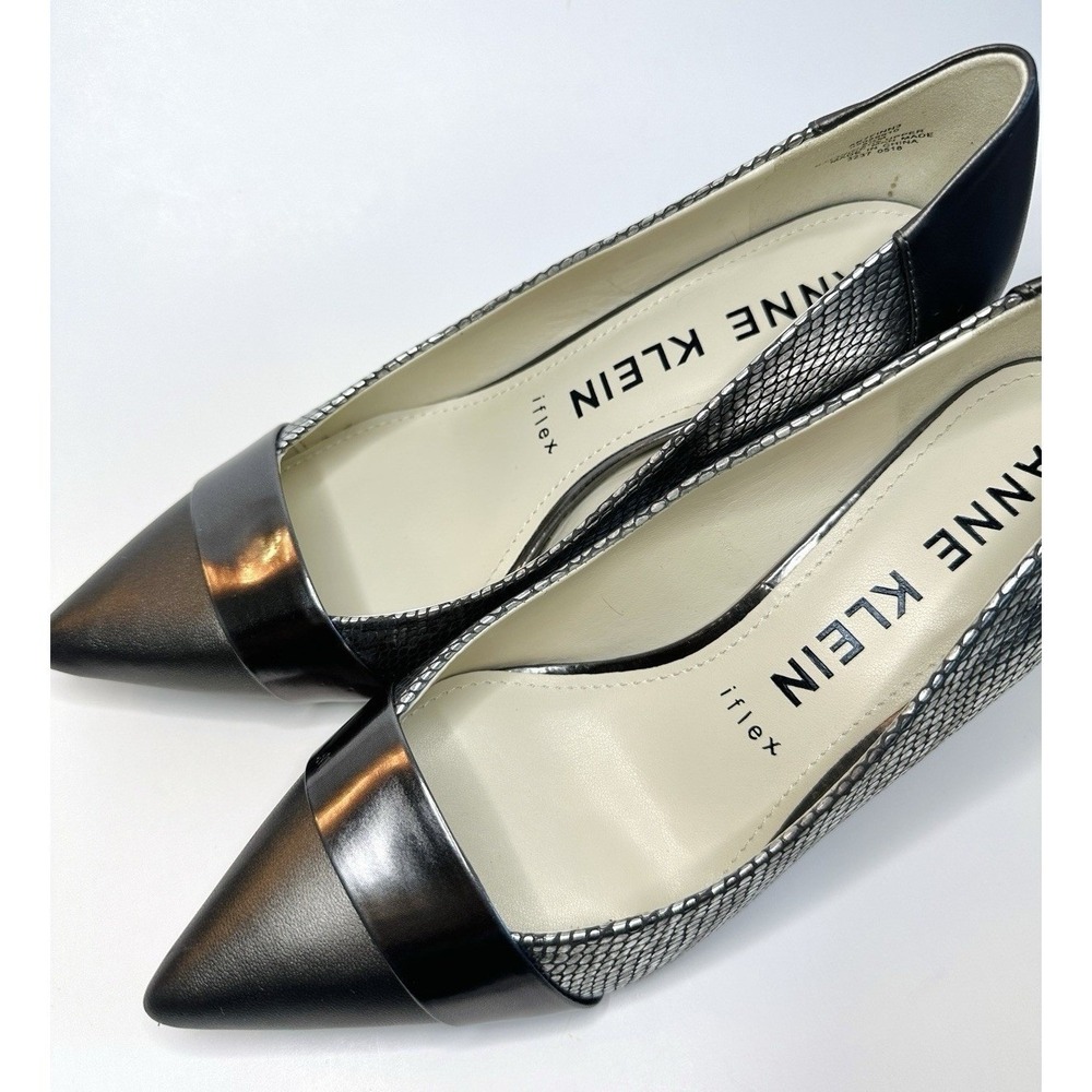 Anne Klein iflex Women's Pumps Size 8.5 M Pewter Black Multi Snakeskin Print NEW - Picture 8 of 9